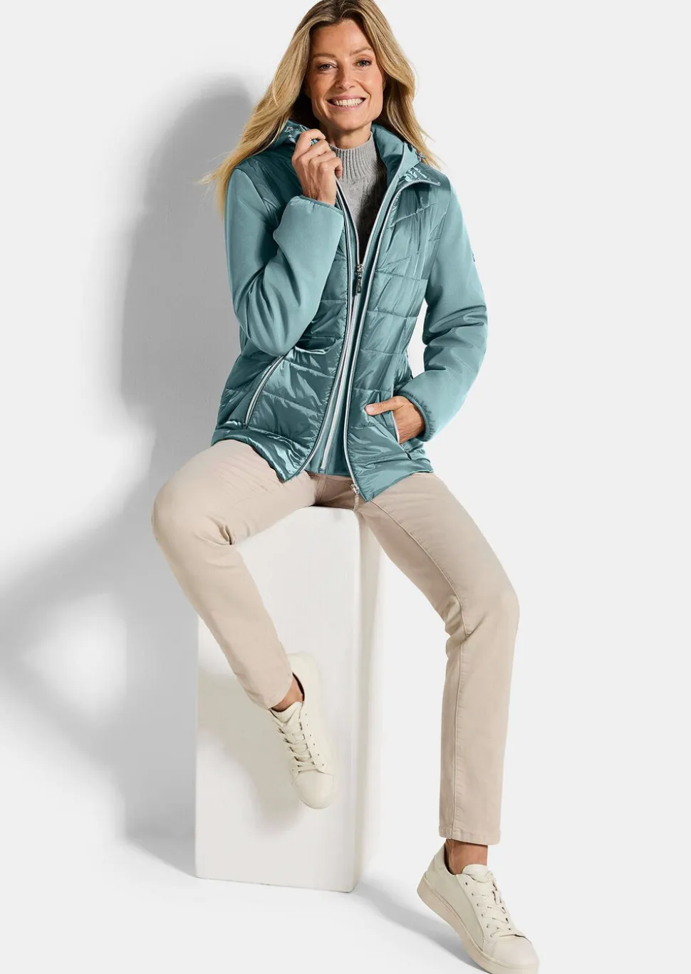 Veste matelassée avec manches en Softshell