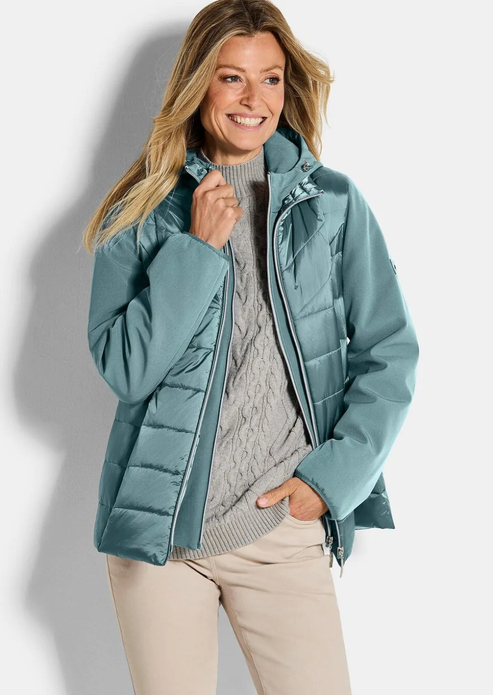 Veste matelassée avec manches en Softshell