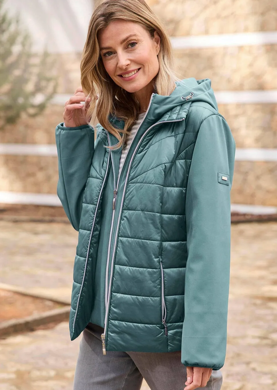 Veste matelassée avec manches en Softshell