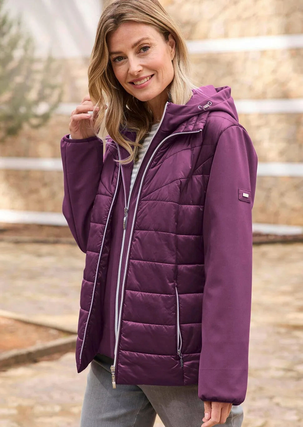 Veste matelassée avec manches en Softshell