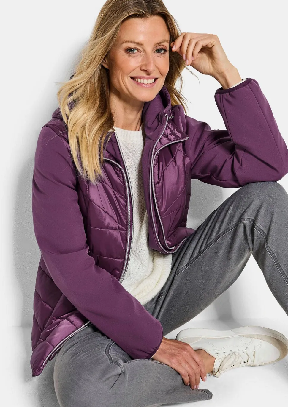 Veste matelassée avec manches en Softshell