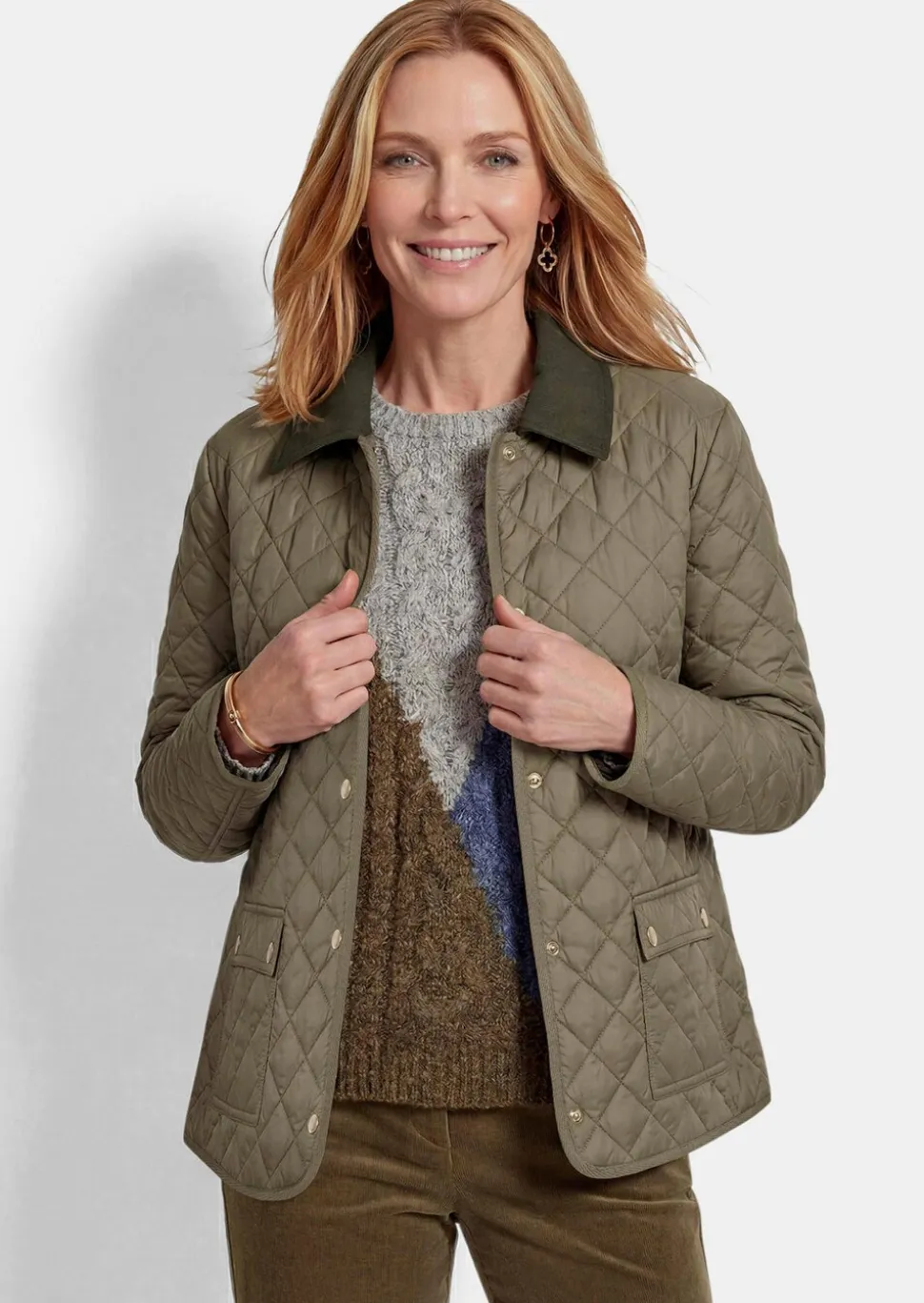Veste matelassée légère avec col contrasté
