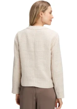 Veste noble en bouclette avec finitions frangées