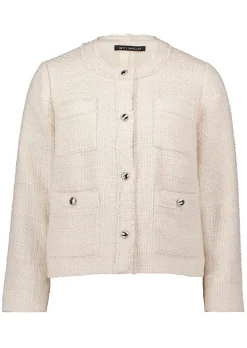 Veste noble en bouclette avec finitions frangées