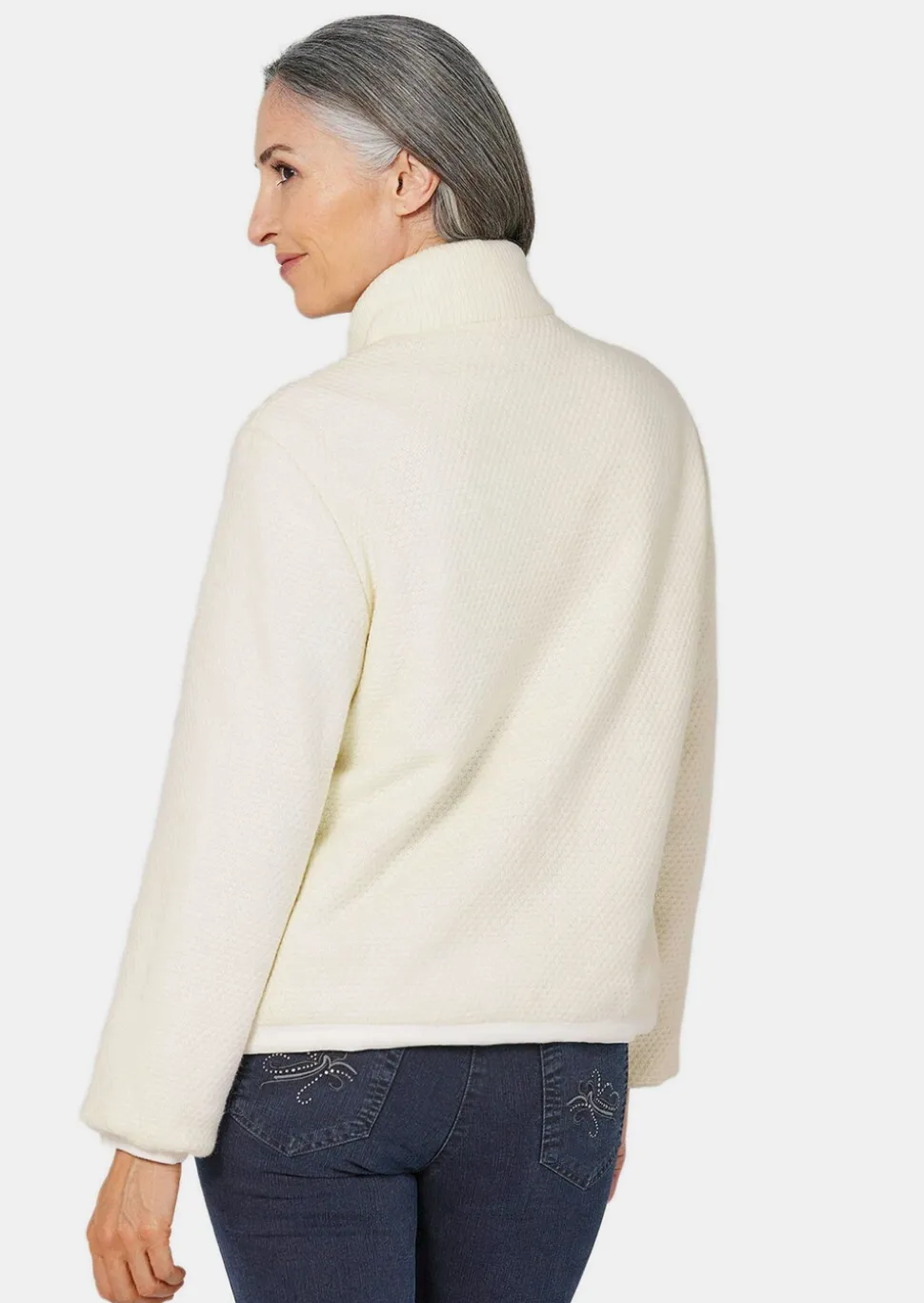Veste réversible d'aspect tricot ou matelassé
