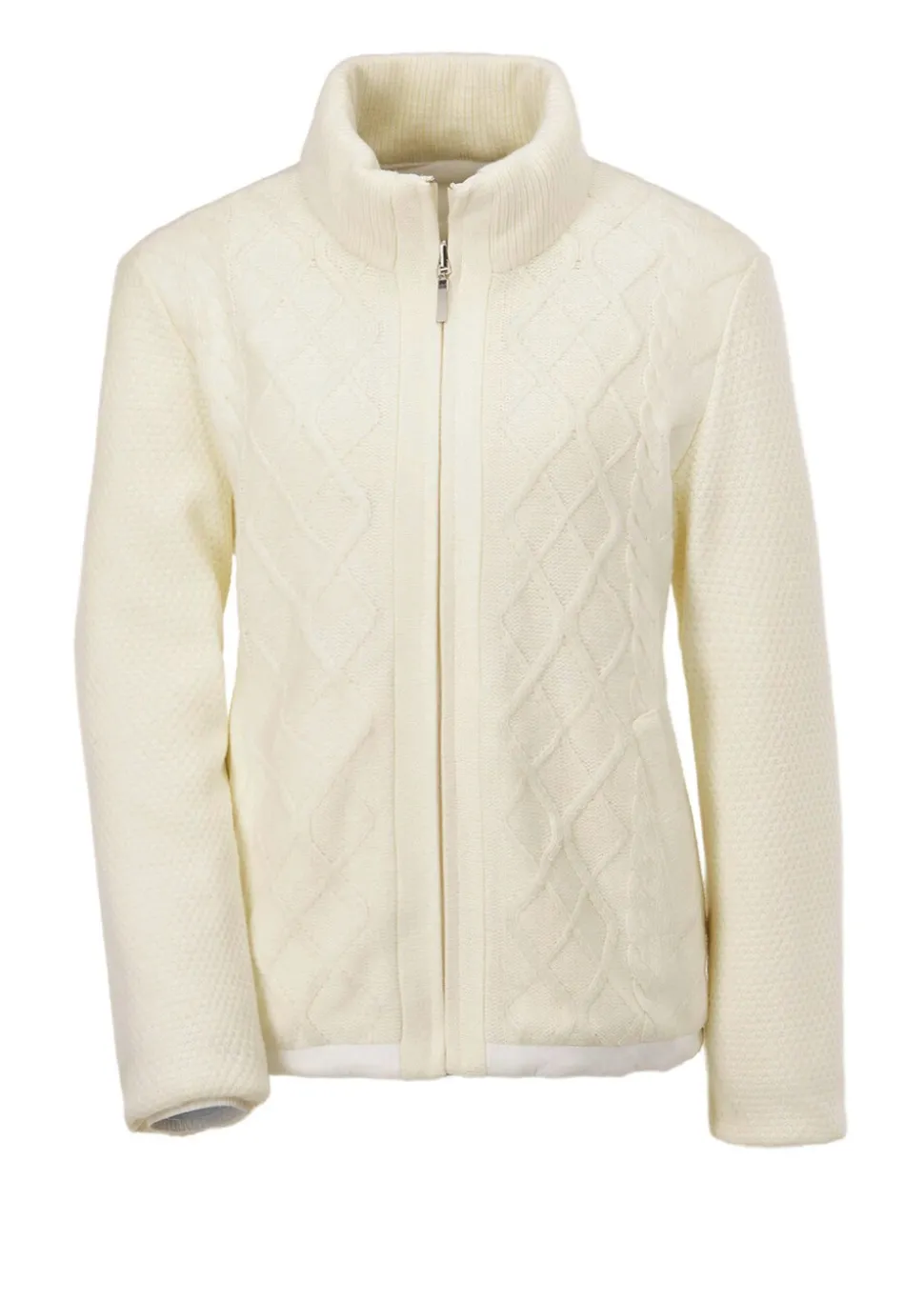 Veste réversible d'aspect tricot ou matelassé