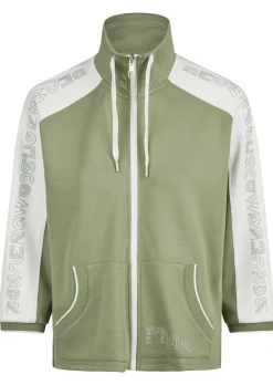 Veste sweat avec inscription sur les manches