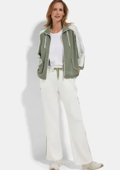 Veste sweat avec inscription sur les manches