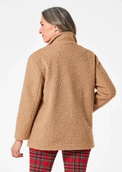 Veste teddy avec col montant