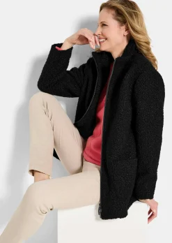 Veste teddy avec col montant