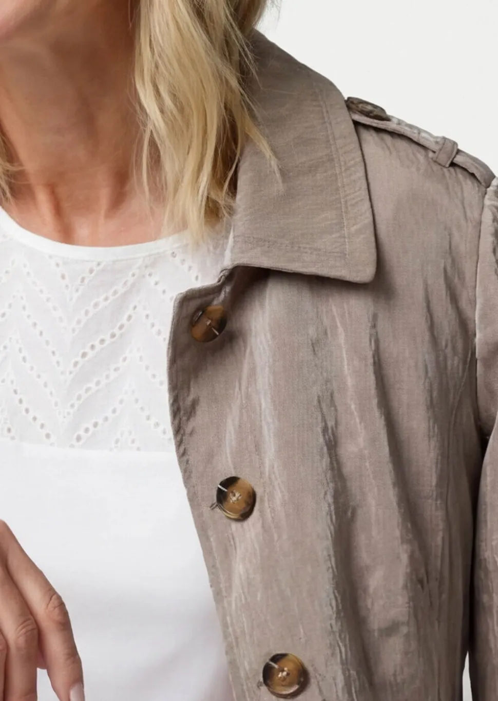 Veste trench, aspect froissé